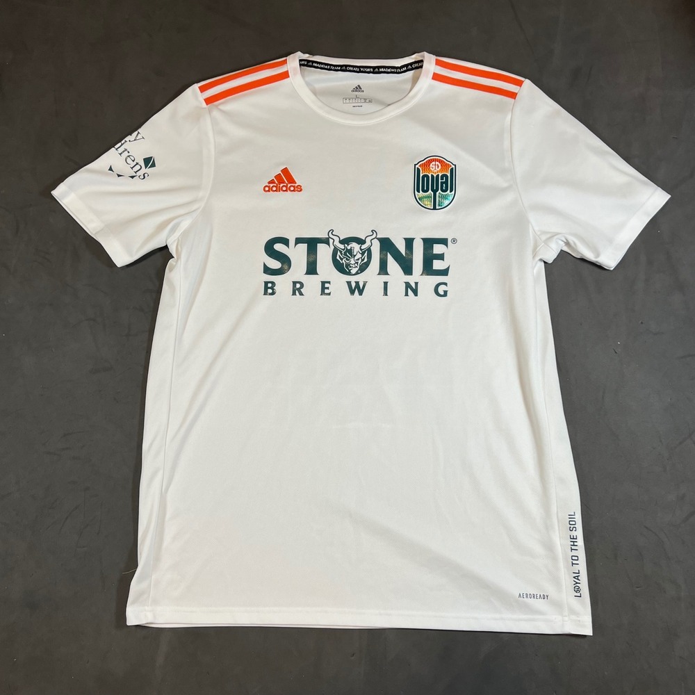 Adidas San Diego Loyal Soccer Inagural Jersey Mens Large White Stone Brewing